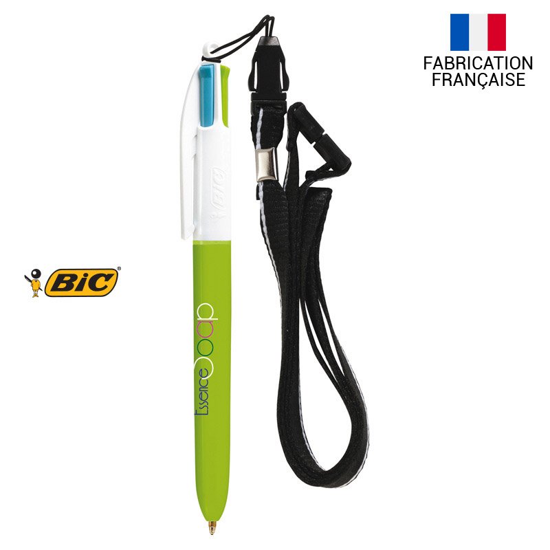 Stylo BIC 4 couleurs FASHION avec lanyard