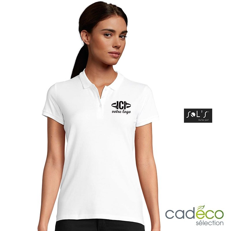 Polo coton bio PLANET 170g Blanc Femme
