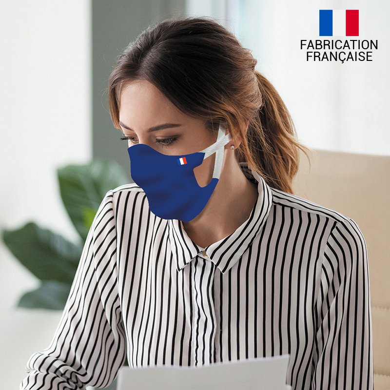 Masque alternatif tissu couleur uni double épaisse