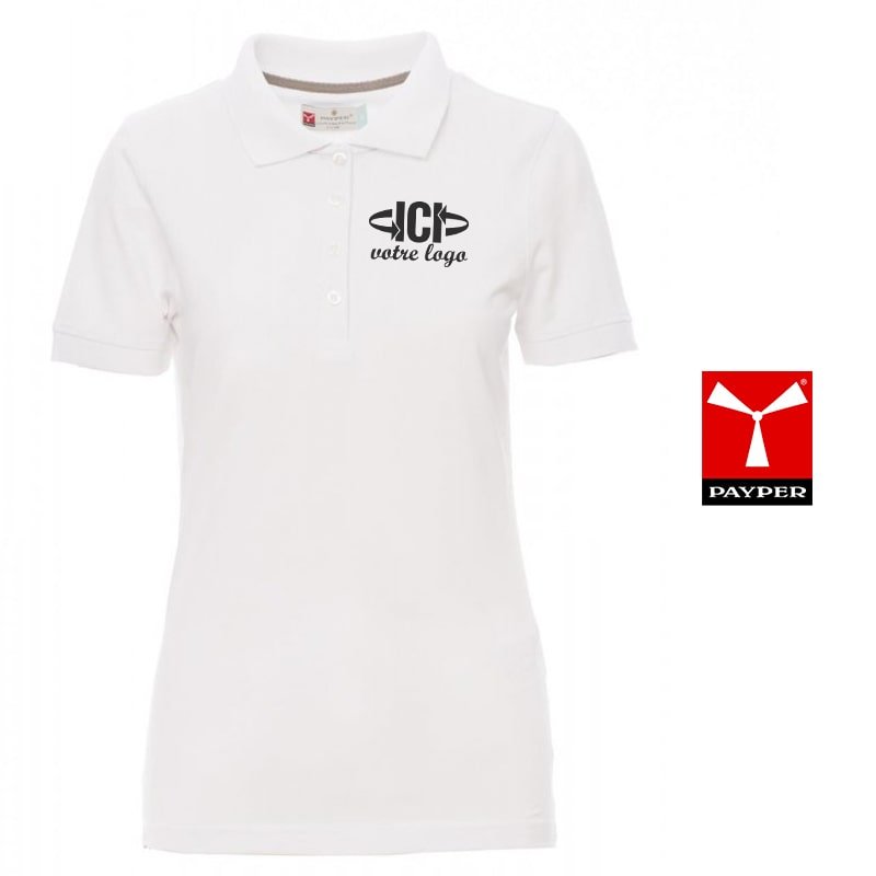 Polo VENICE 200g Blanc Femme