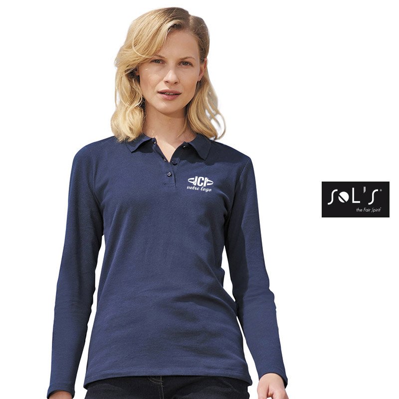 Polo manches longues PERFECT 180g couleur femme