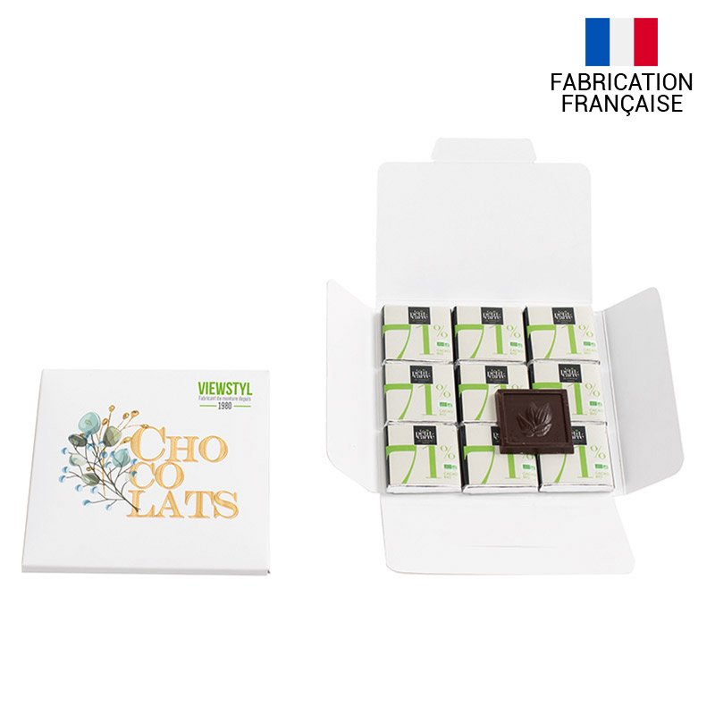 Carte 9 carrés de chocolat