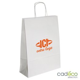 Sac papier KRAFT 18 x 24 x 8 blanc
