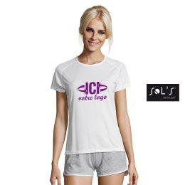 T-shirt respirant SPORTY 140g Blanc Femme